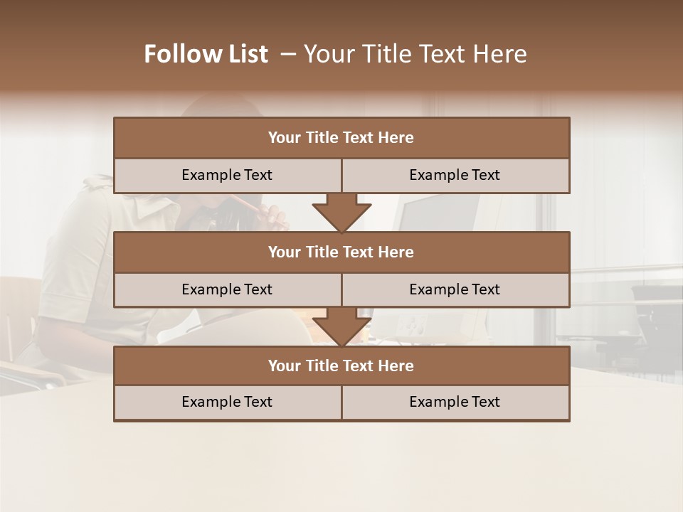 Businesswoman Reading PowerPoint Template