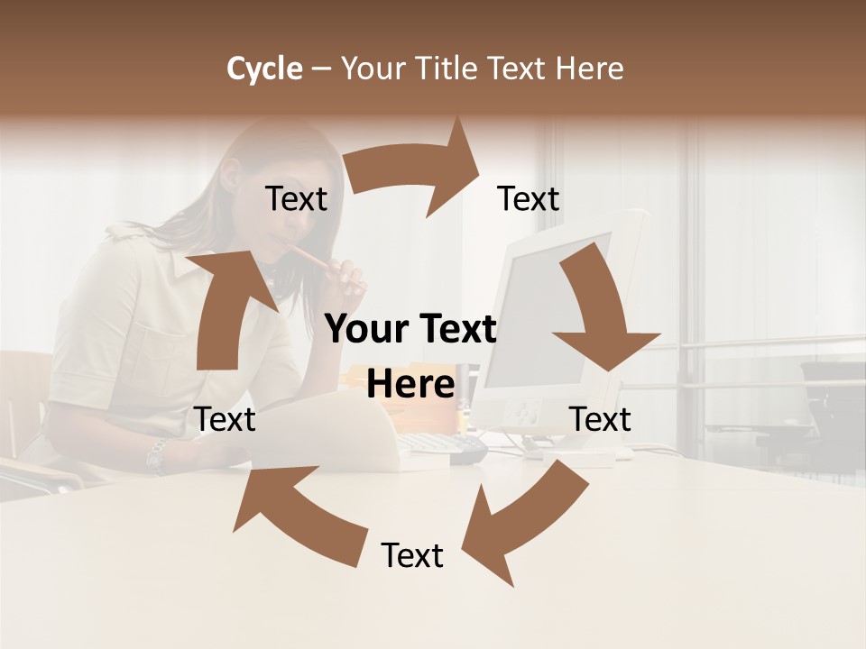 Businesswoman Reading PowerPoint Template