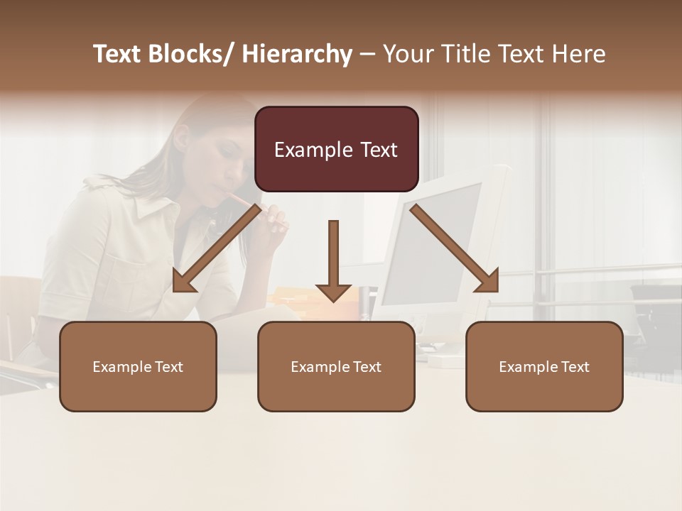 Businesswoman Reading PowerPoint Template