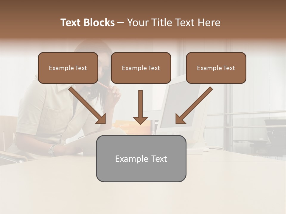 Businesswoman Reading PowerPoint Template