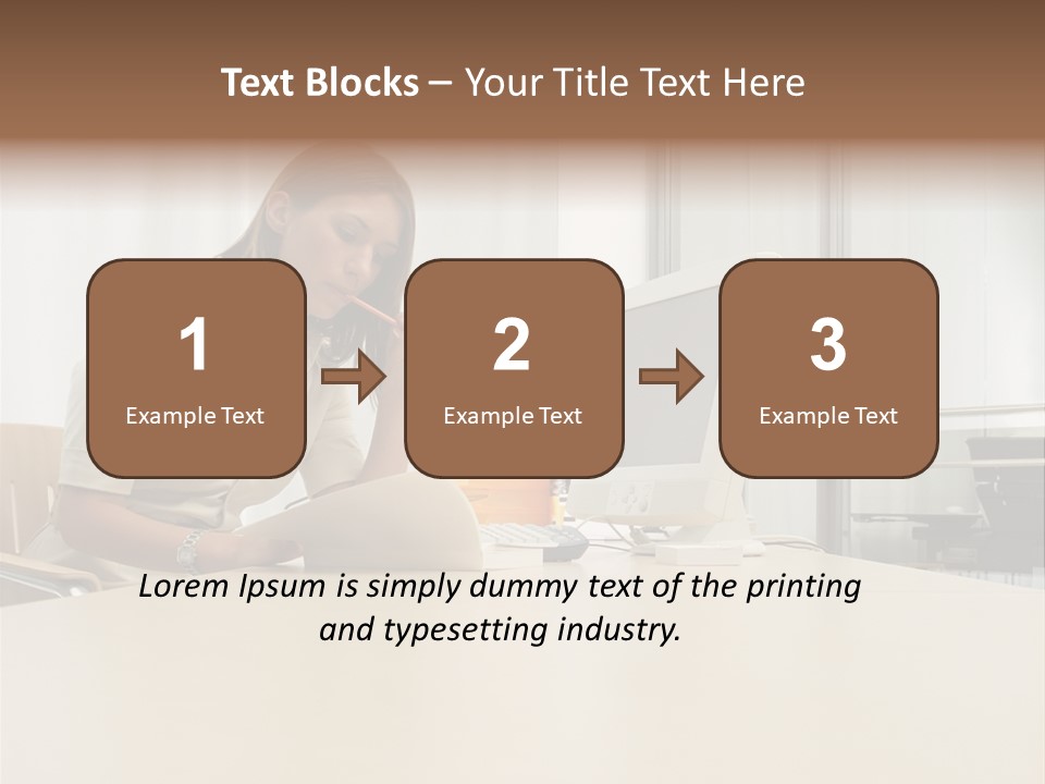 Businesswoman Reading PowerPoint Template