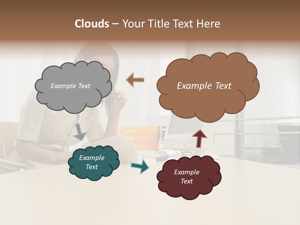 Businesswoman Reading PowerPoint Template