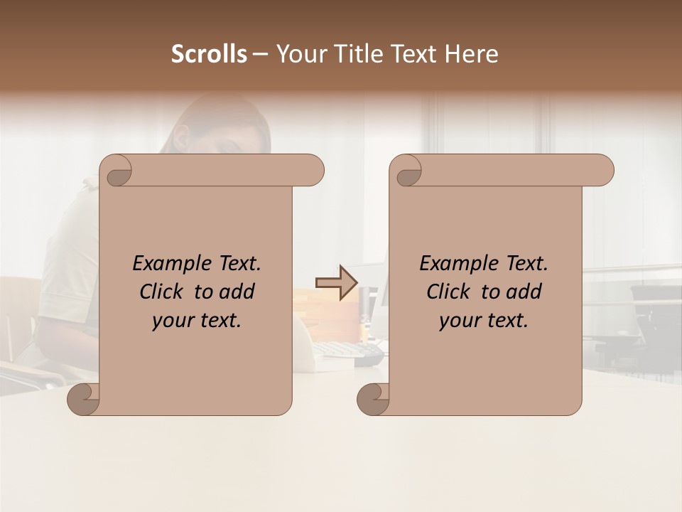 Businesswoman Reading PowerPoint Template