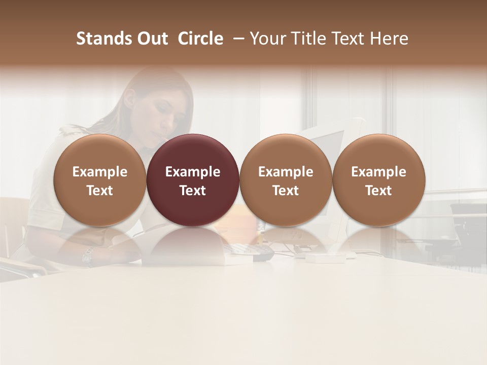 Businesswoman Reading PowerPoint Template