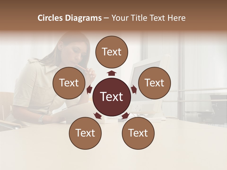 Businesswoman Reading PowerPoint Template