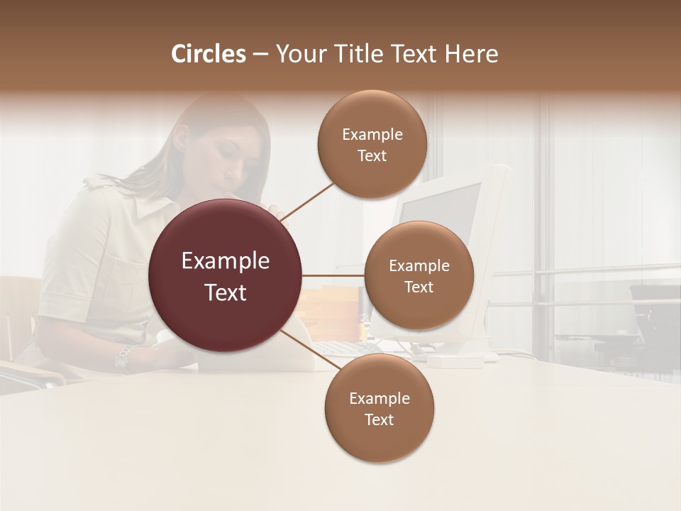 Businesswoman Reading PowerPoint Template