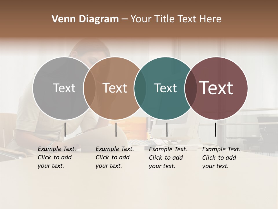 Businesswoman Reading PowerPoint Template