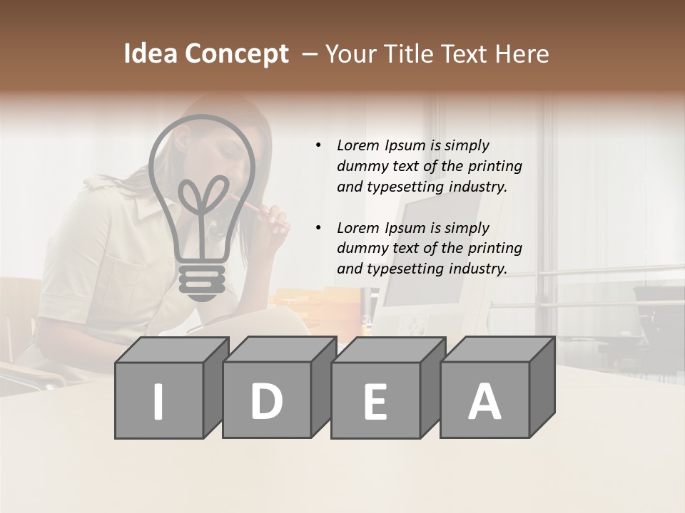 Businesswoman Reading PowerPoint Template