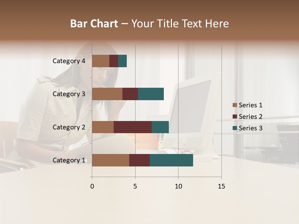 Businesswoman Reading PowerPoint Template