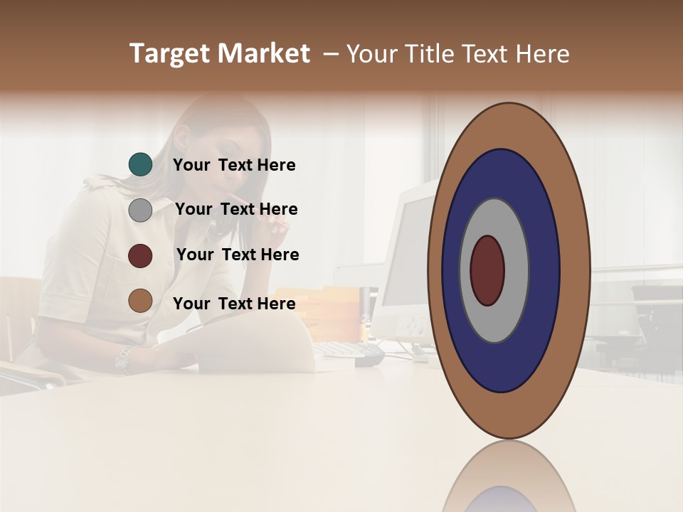 Businesswoman Reading PowerPoint Template