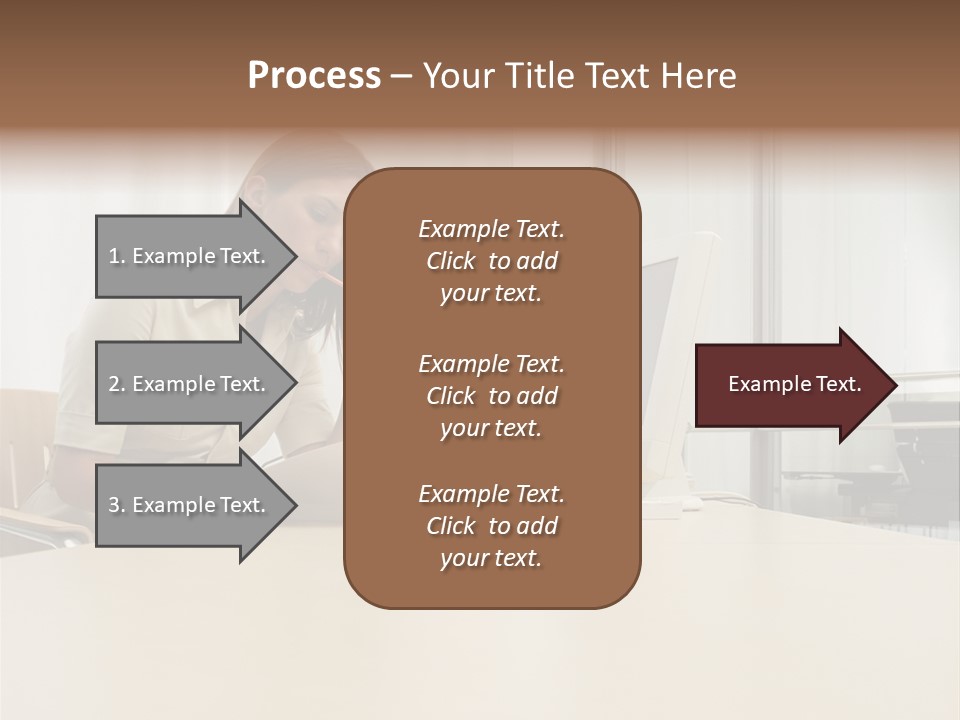 Businesswoman Reading PowerPoint Template