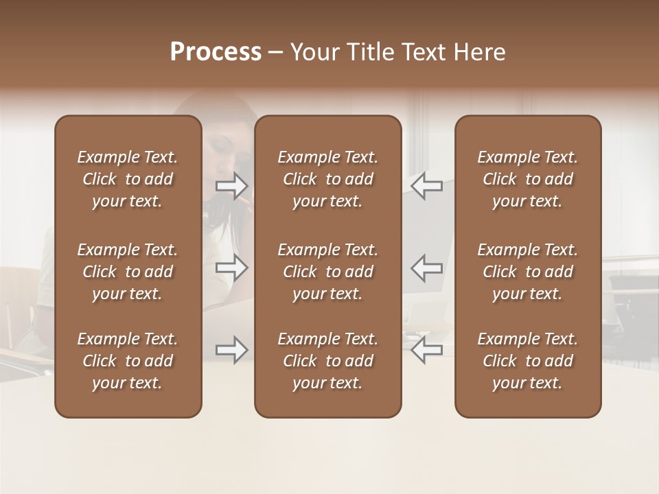Businesswoman Reading PowerPoint Template