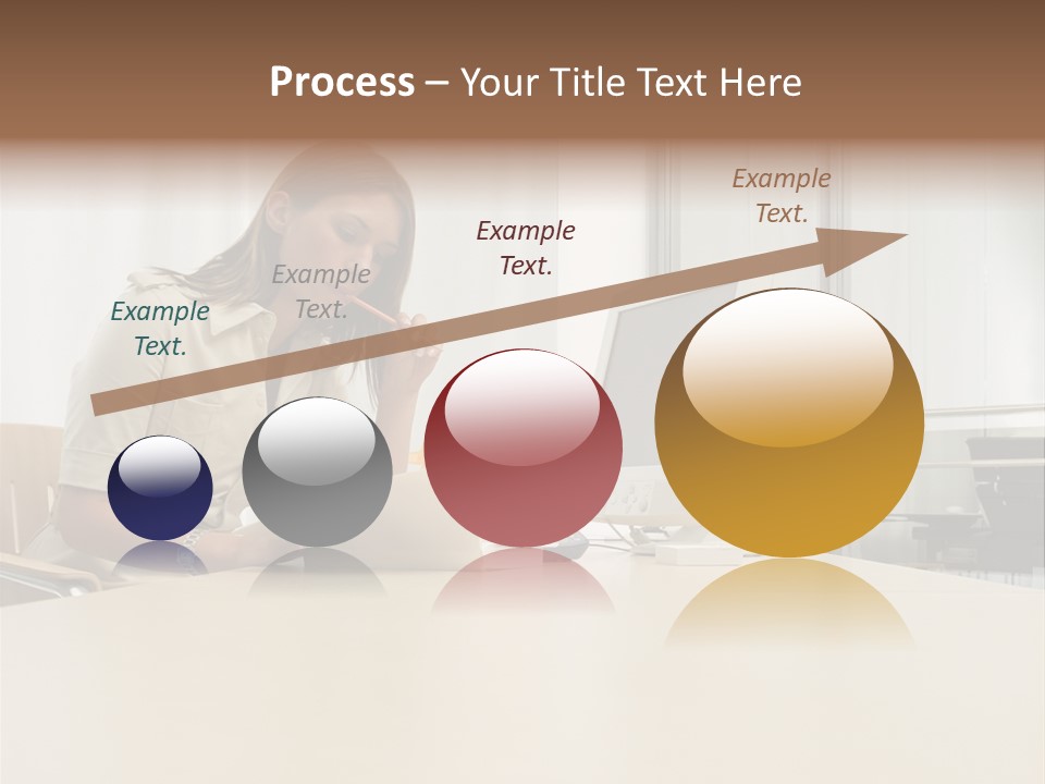 Businesswoman Reading PowerPoint Template