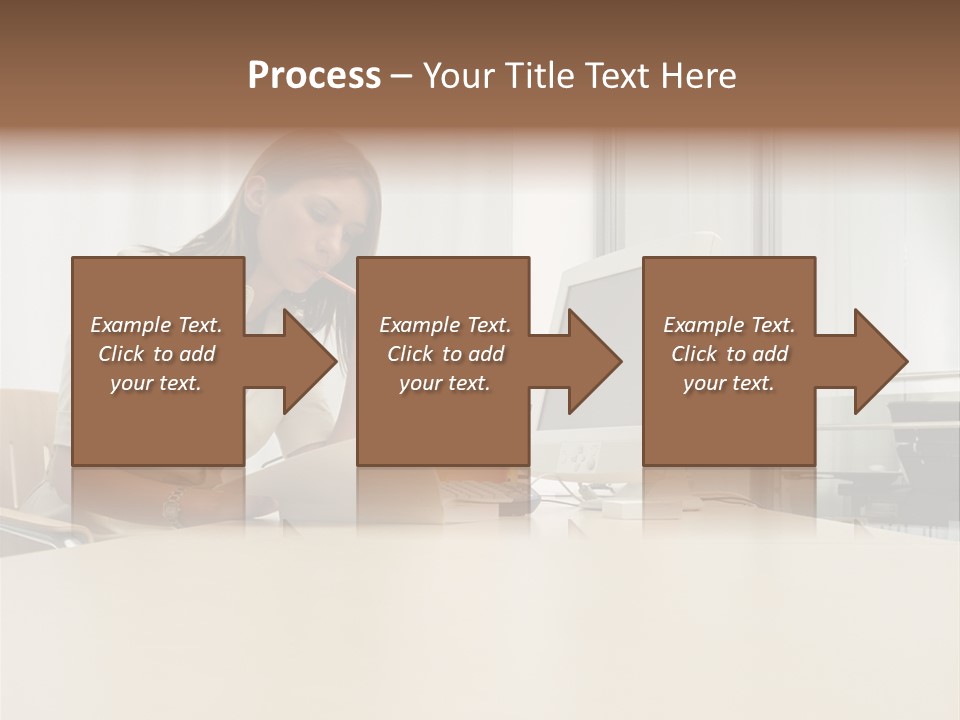 Businesswoman Reading PowerPoint Template