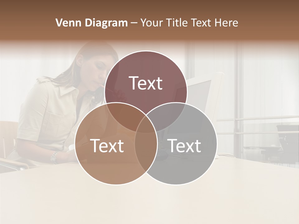 Businesswoman Reading PowerPoint Template