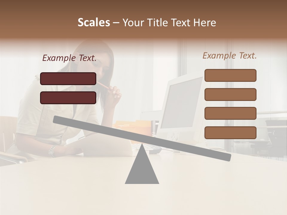 Businesswoman Reading PowerPoint Template