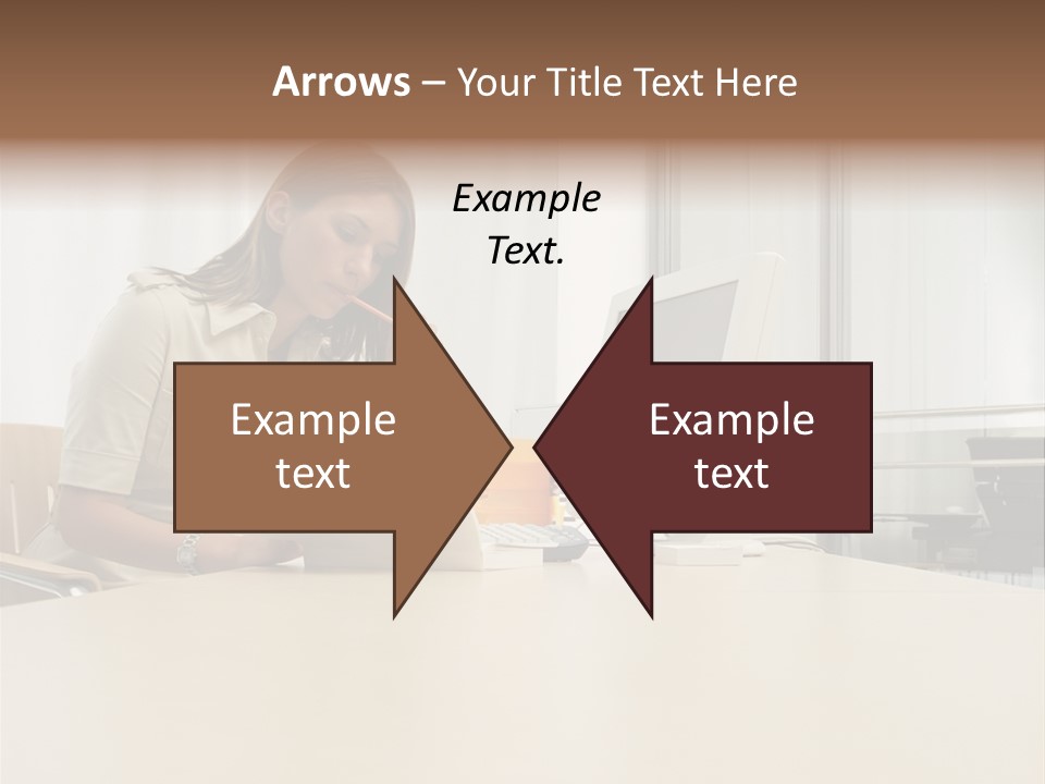 Businesswoman Reading PowerPoint Template