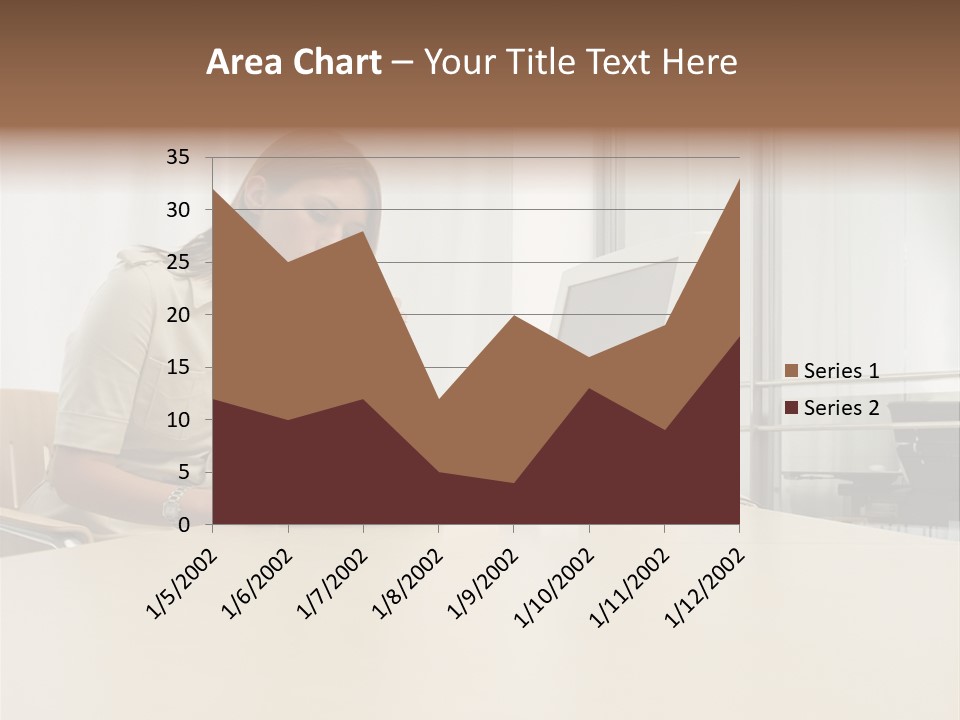 Businesswoman Reading PowerPoint Template