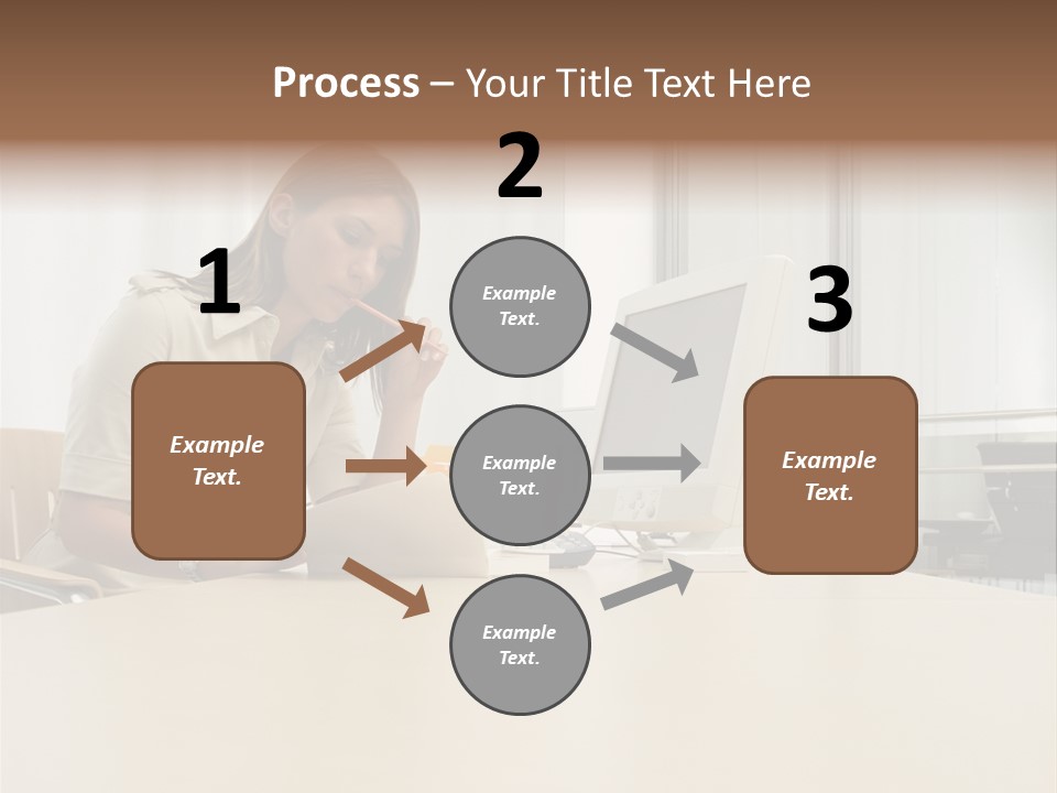 Businesswoman Reading PowerPoint Template