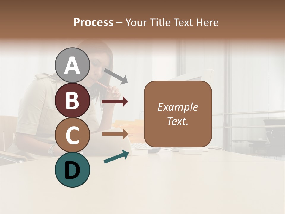 Businesswoman Reading PowerPoint Template