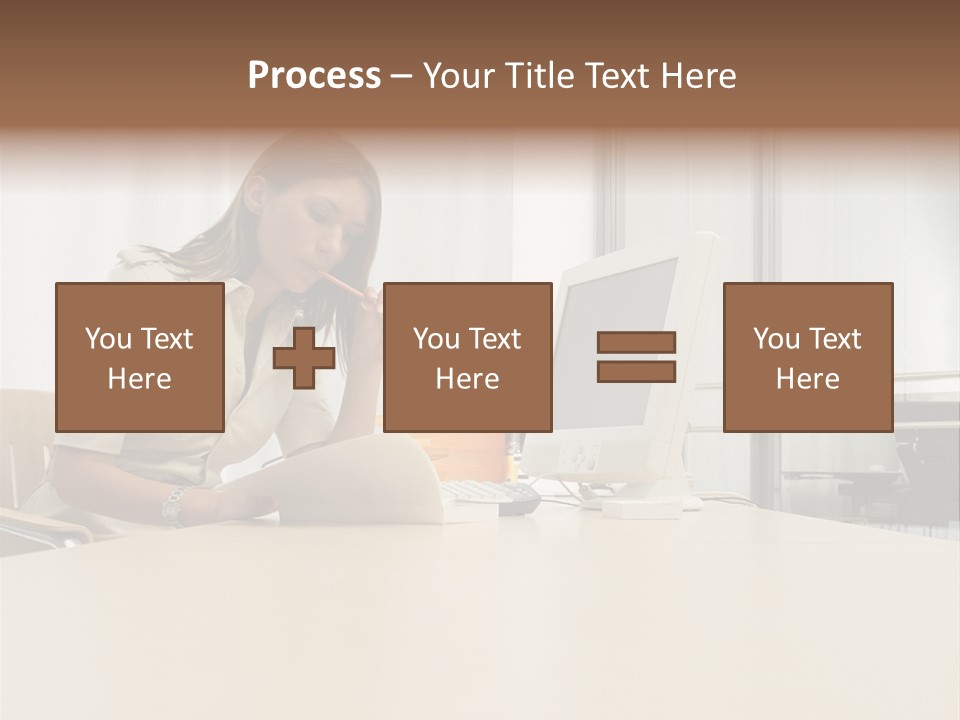 Businesswoman Reading PowerPoint Template
