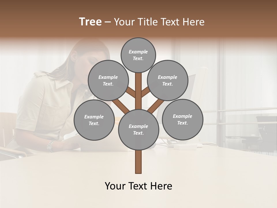 Businesswoman Reading PowerPoint Template