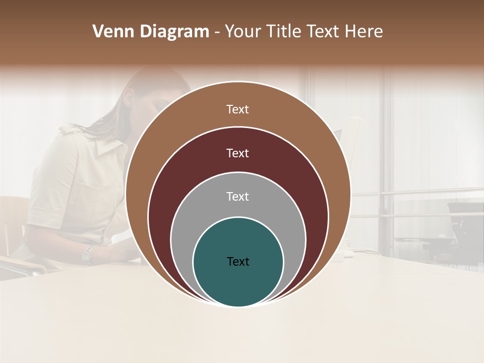 Businesswoman Reading PowerPoint Template