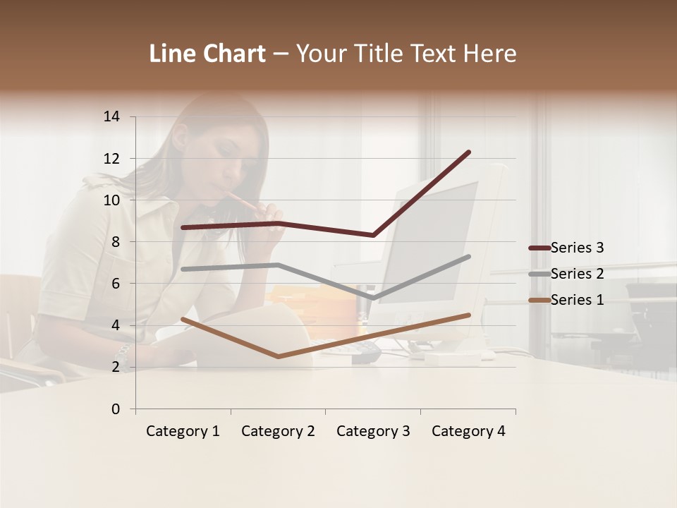 Businesswoman Reading PowerPoint Template