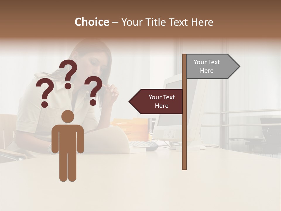 Businesswoman Reading PowerPoint Template