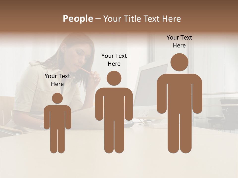 Businesswoman Reading PowerPoint Template