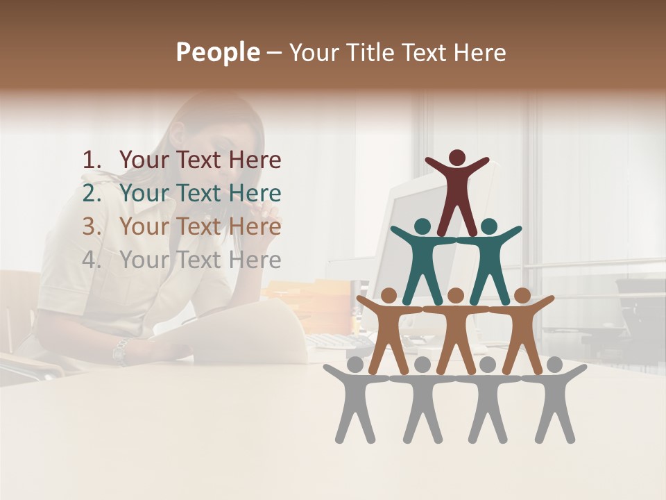 Businesswoman Reading PowerPoint Template