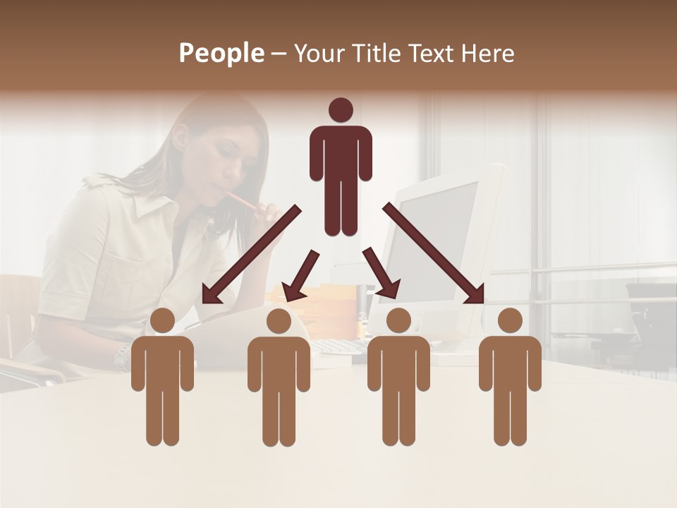 Businesswoman Reading PowerPoint Template