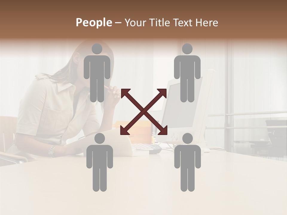 Businesswoman Reading PowerPoint Template