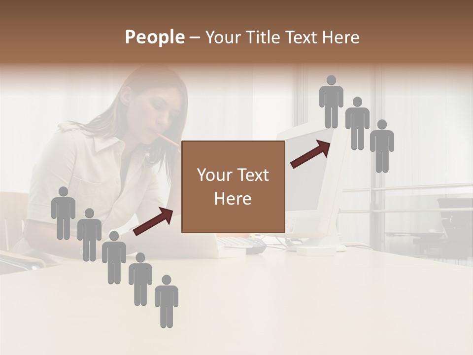 Businesswoman Reading PowerPoint Template