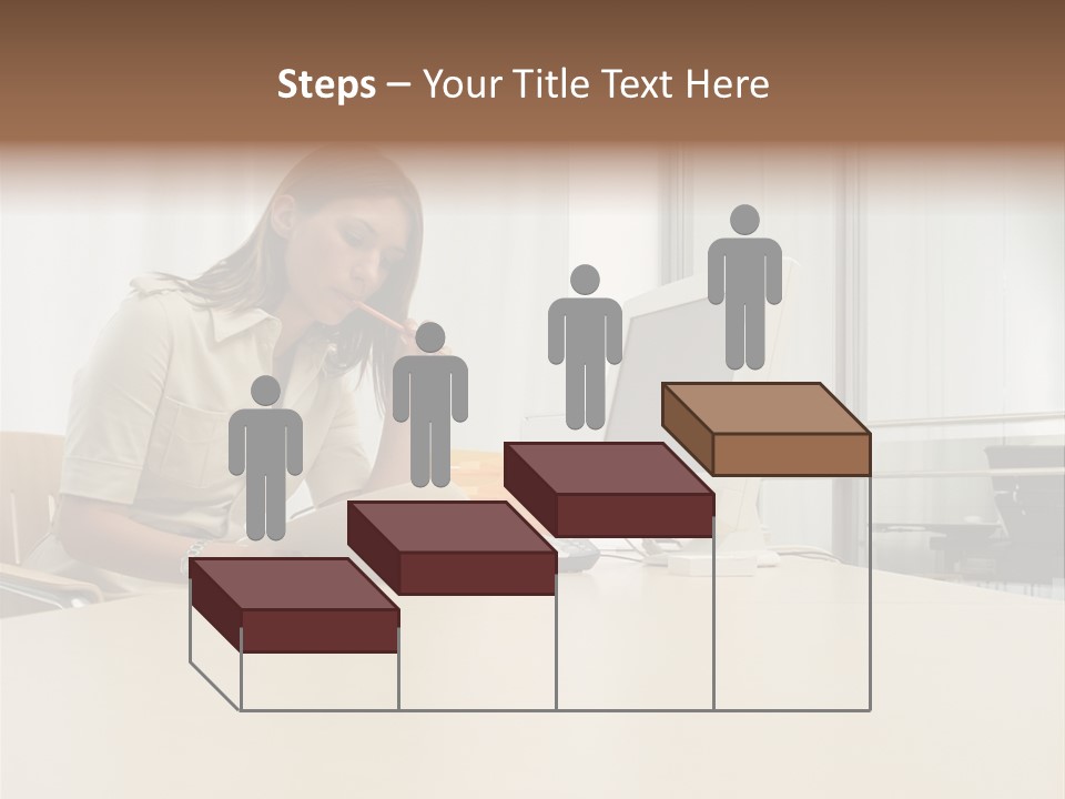 Businesswoman Reading PowerPoint Template