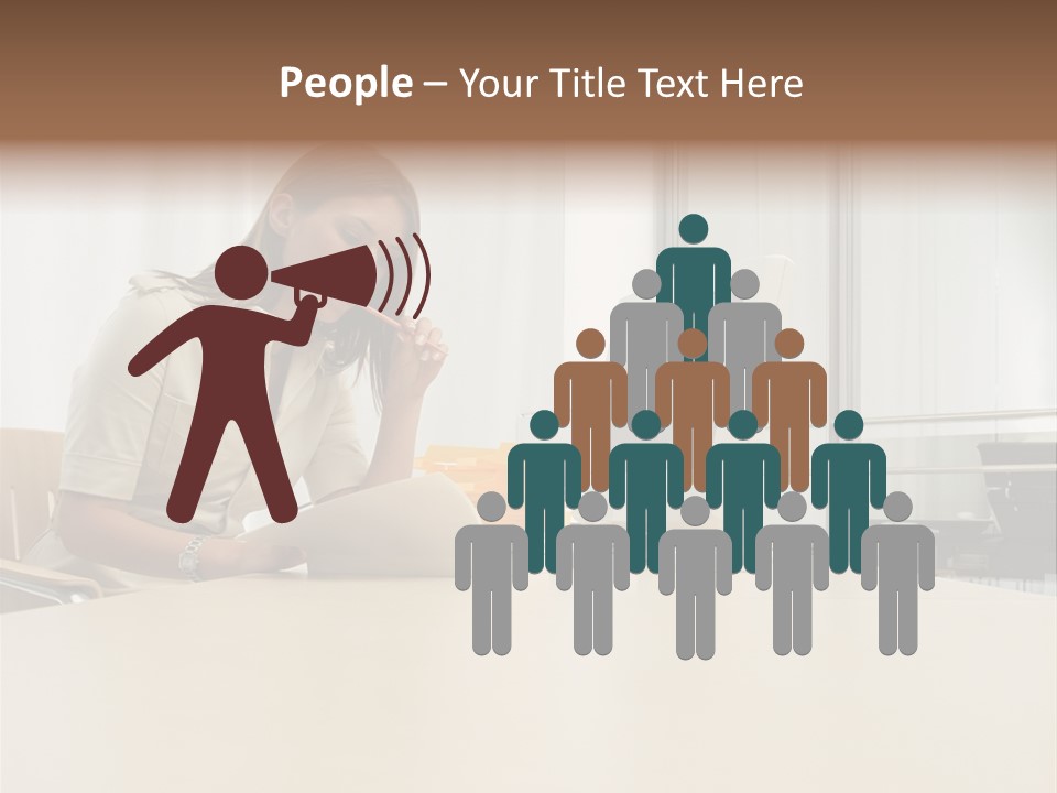 Businesswoman Reading PowerPoint Template