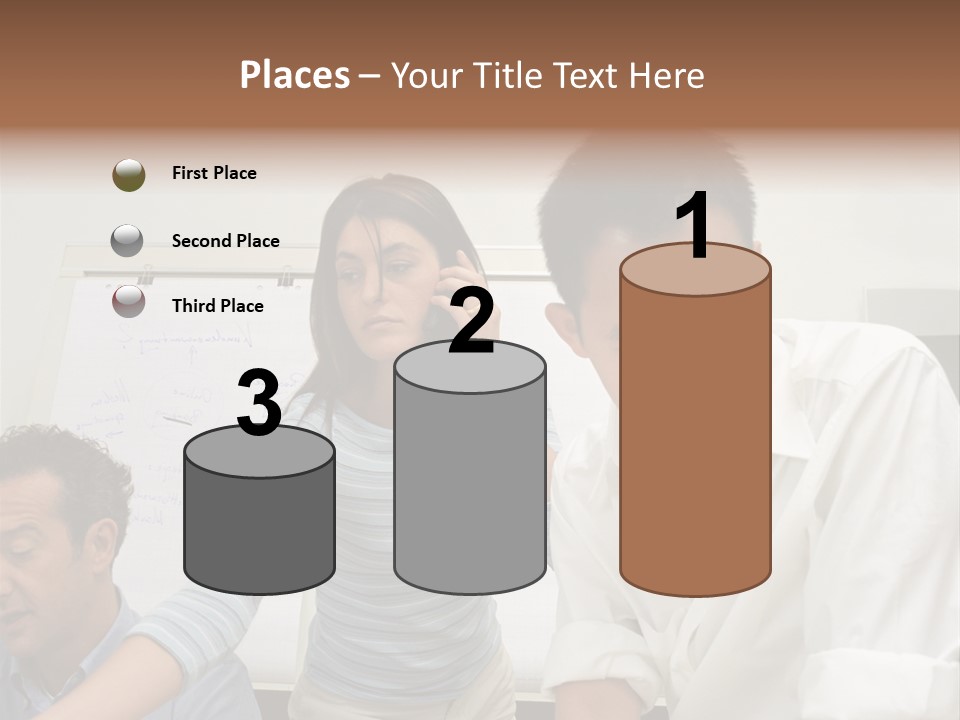 Three Office Workers PowerPoint Template