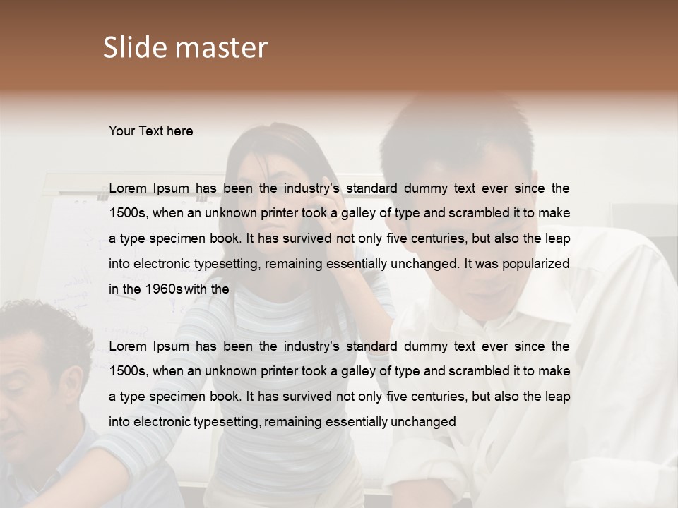 Three Office Workers PowerPoint Template