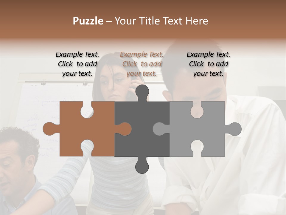 Three Office Workers PowerPoint Template