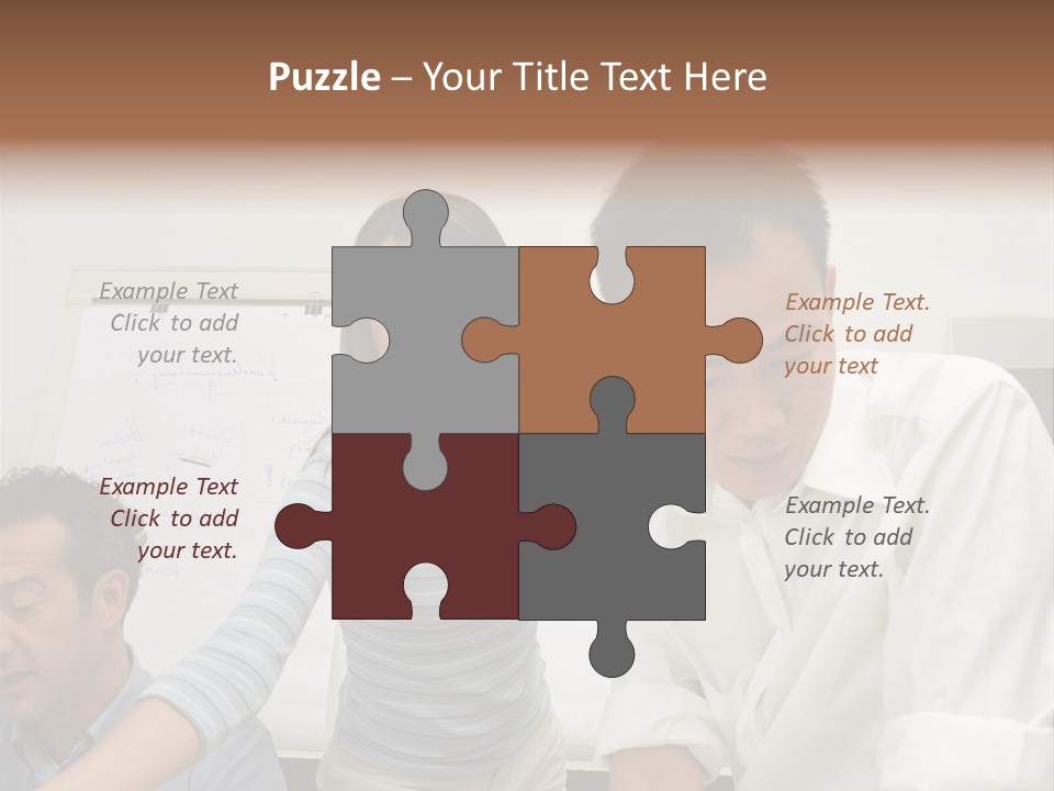 Three Office Workers PowerPoint Template