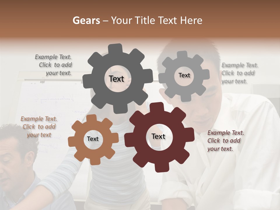 Three Office Workers PowerPoint Template