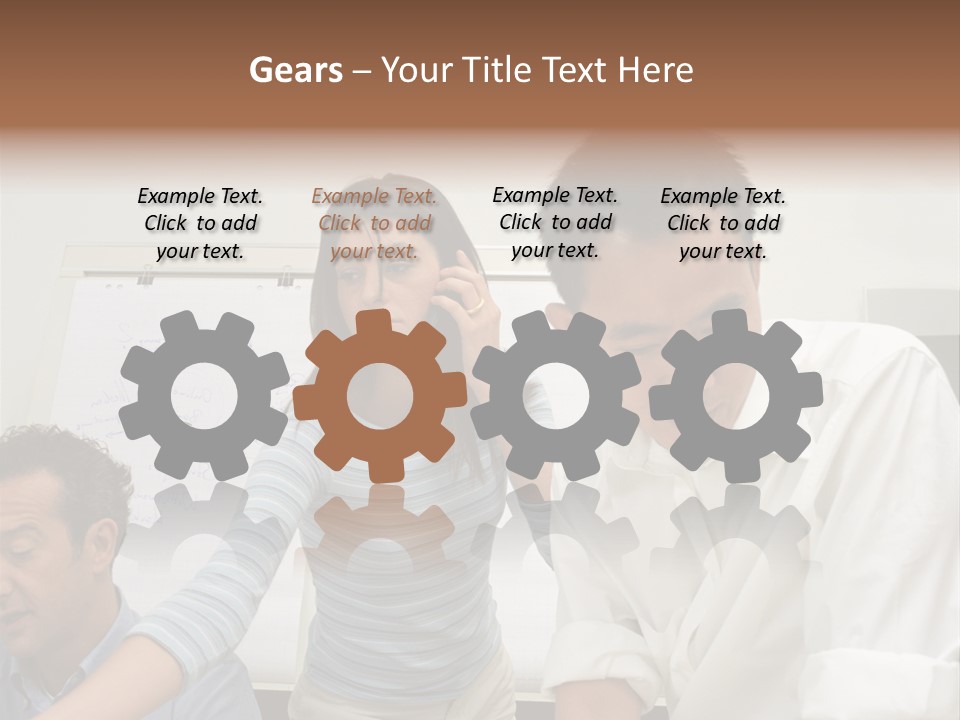 Three Office Workers PowerPoint Template