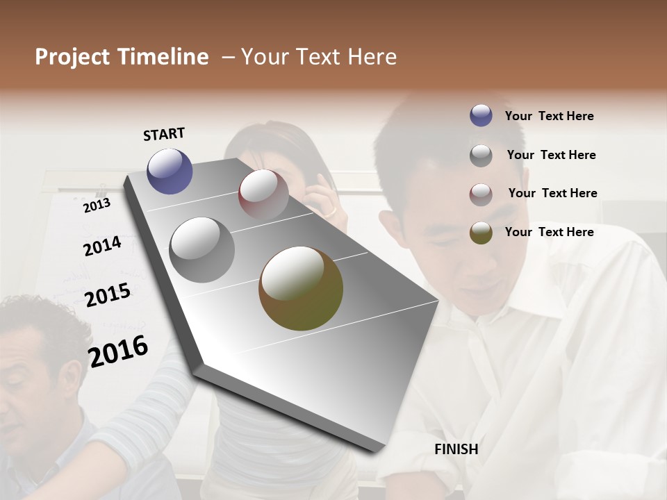 Three Office Workers PowerPoint Template