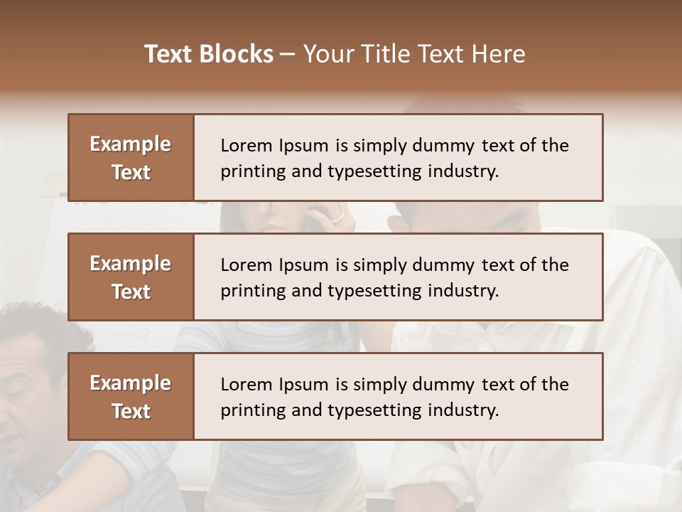Three Office Workers PowerPoint Template