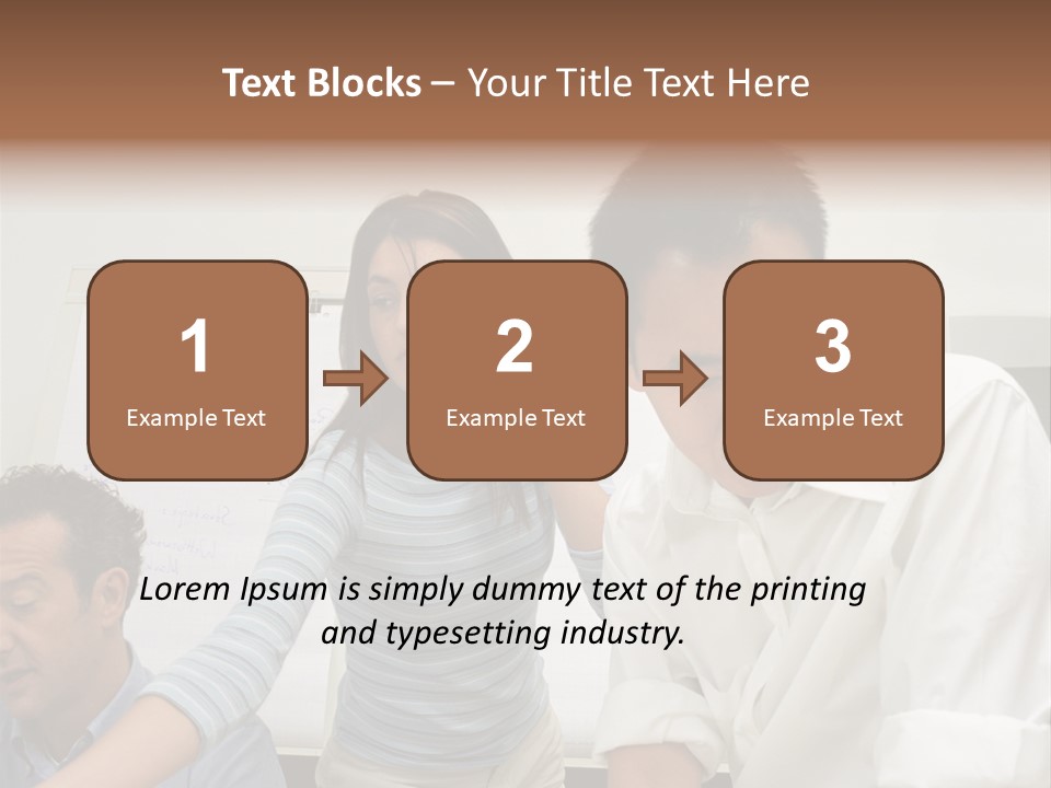 Three Office Workers PowerPoint Template