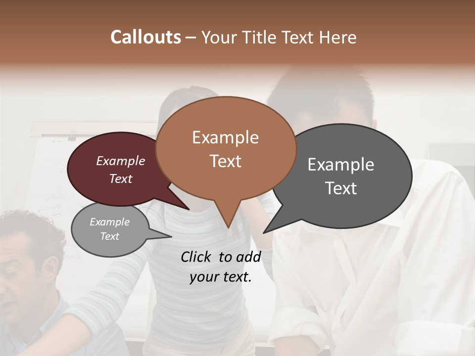 Three Office Workers PowerPoint Template