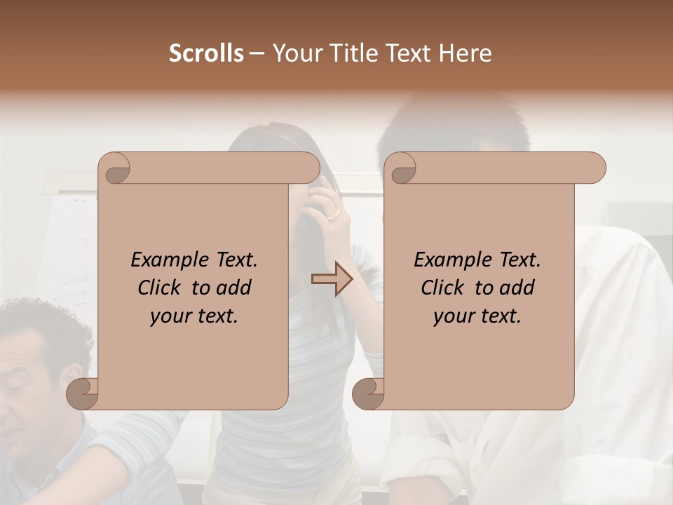 Three Office Workers PowerPoint Template