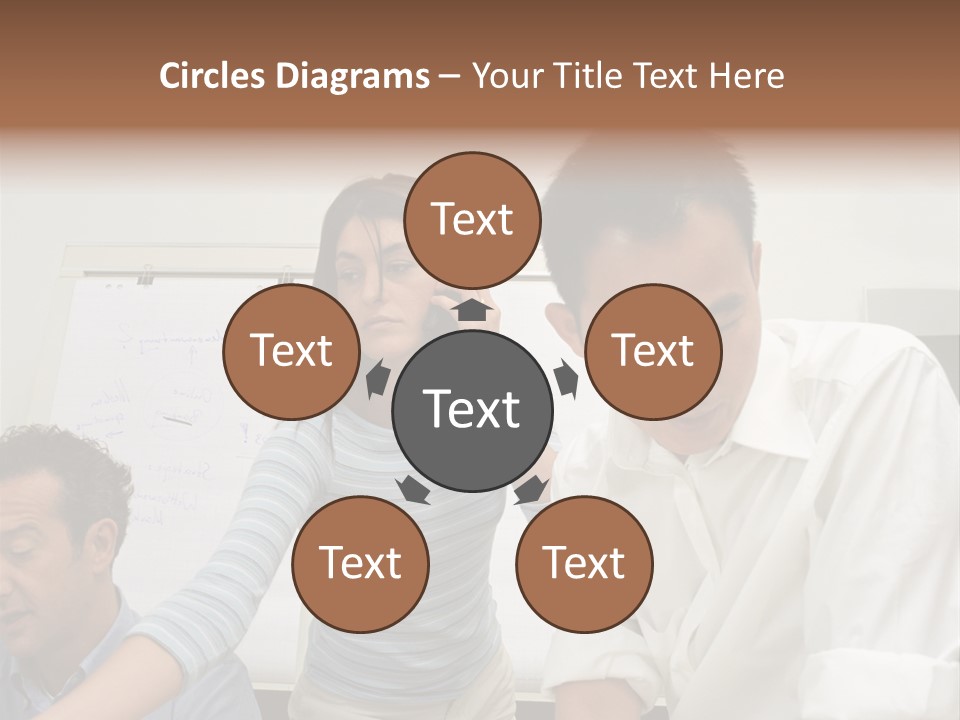 Three Office Workers PowerPoint Template