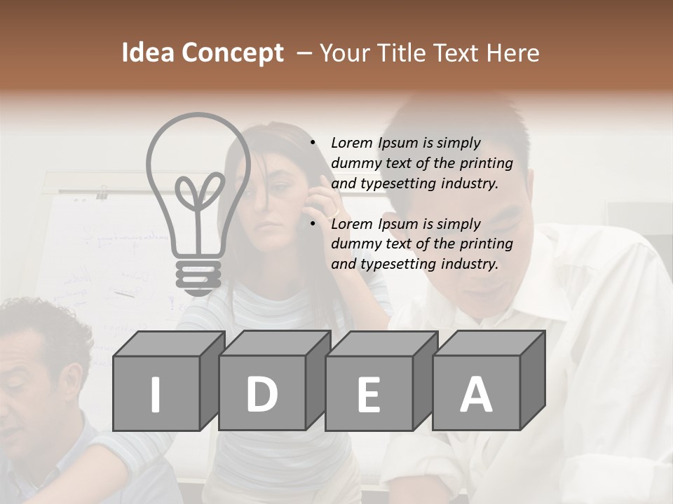 Three Office Workers PowerPoint Template