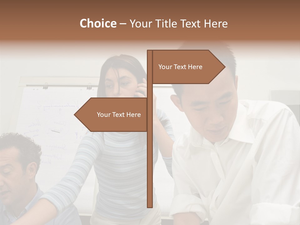 Three Office Workers PowerPoint Template